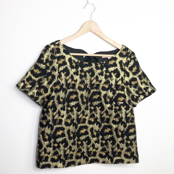 HUTCH by Anthropologie Gold/black metallic blouse - Picture 11 of 13